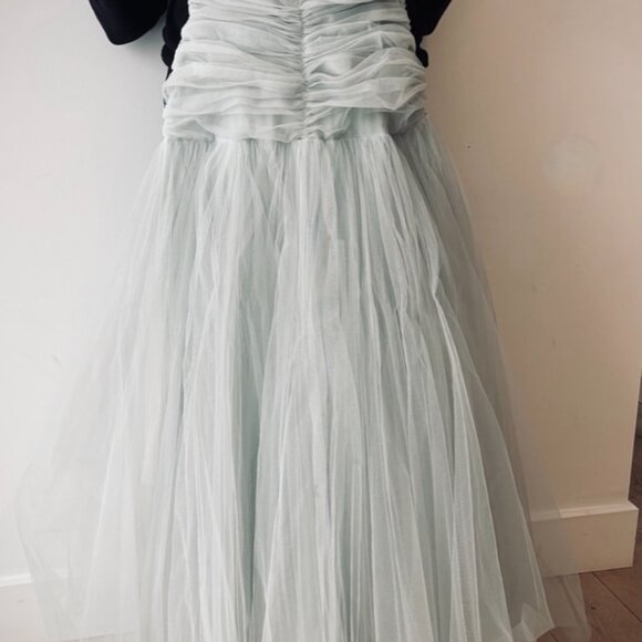 Stunning 50s Vintage Sea Foam Blue Tulle Dress - Picture 9 of 12